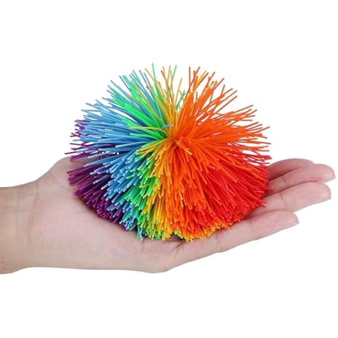 NOENNULL Silicone Construction Stress Relief Rainbow Colorful Sensory Toy Ball Shape - Image 3