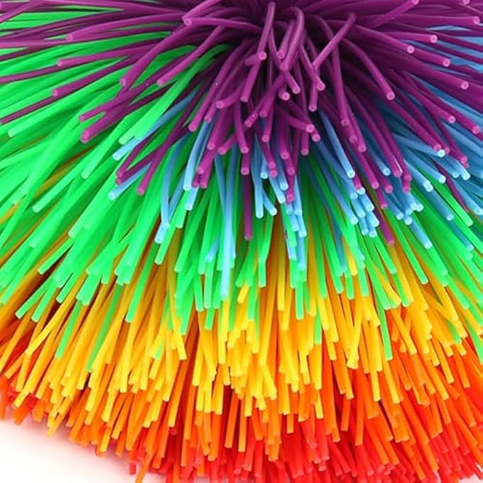 NOENNULL Silicone Construction Stress Relief Rainbow Colorful Sensory Toy Ball Shape - Image 4