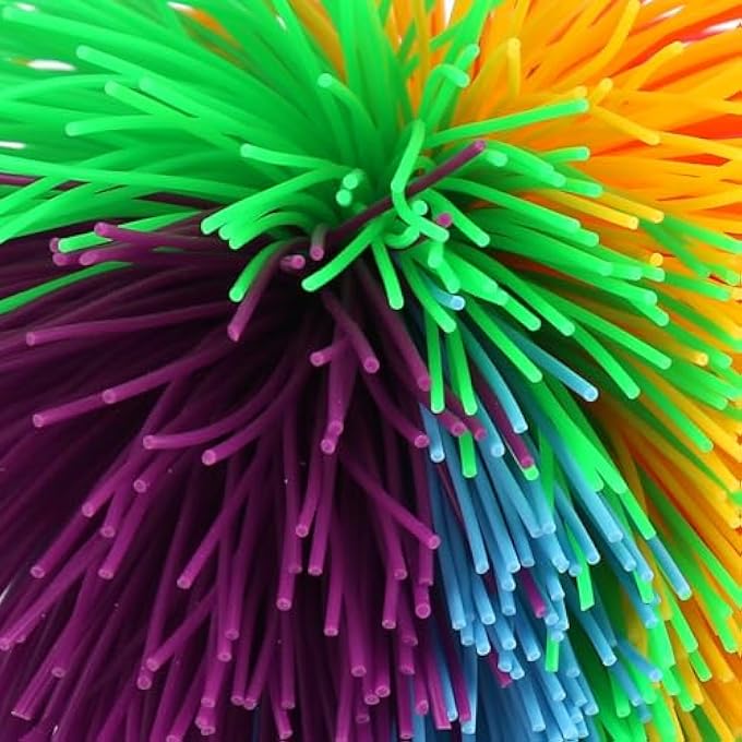 NOENNULL Silicone Construction Stress Relief Rainbow Colorful Sensory Toy Ball Shape - Image 5