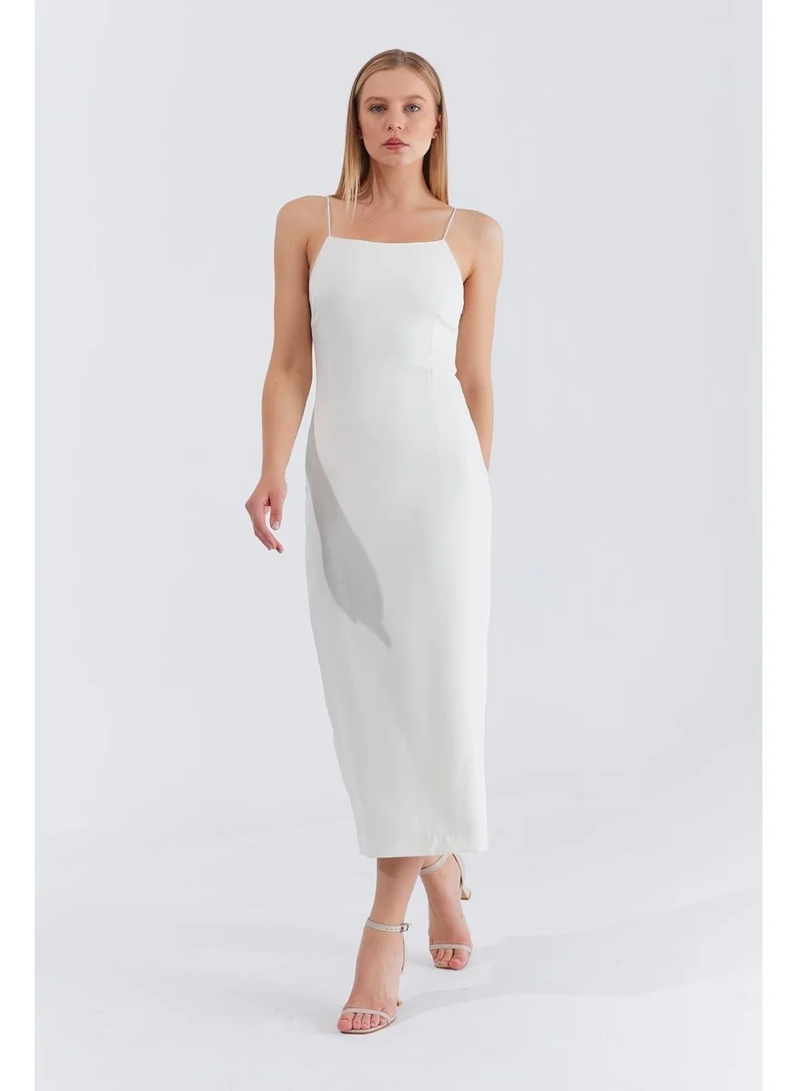 Tena White Midi Dress
