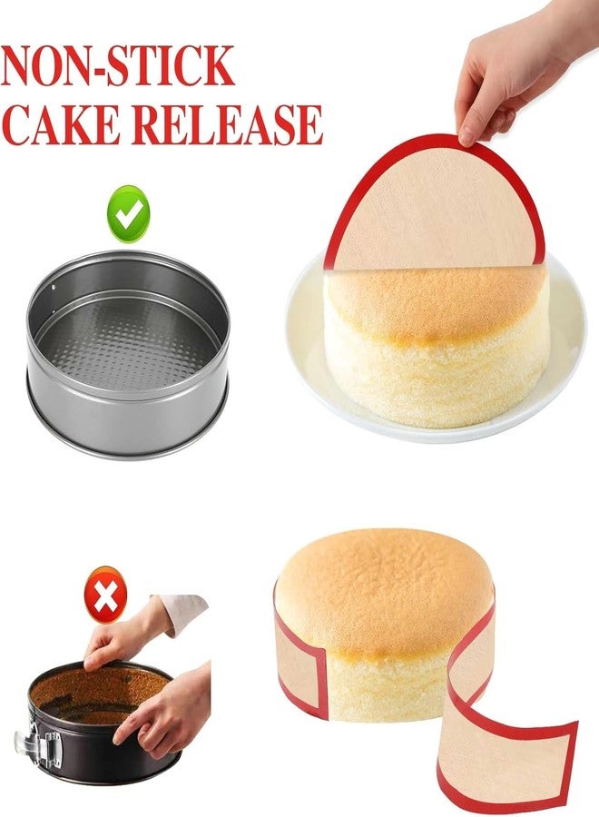 WOWITIS 2 Packs Silicone Baking Mat for Springform Pan 9",Reusable Baking Mat Prevent Cake from Sticking to Bottom & Side,Food Safe Non-Stick Silicone Mat for Baking Easy Clean Oven Baking Sheet for Cake Pan - Image 3