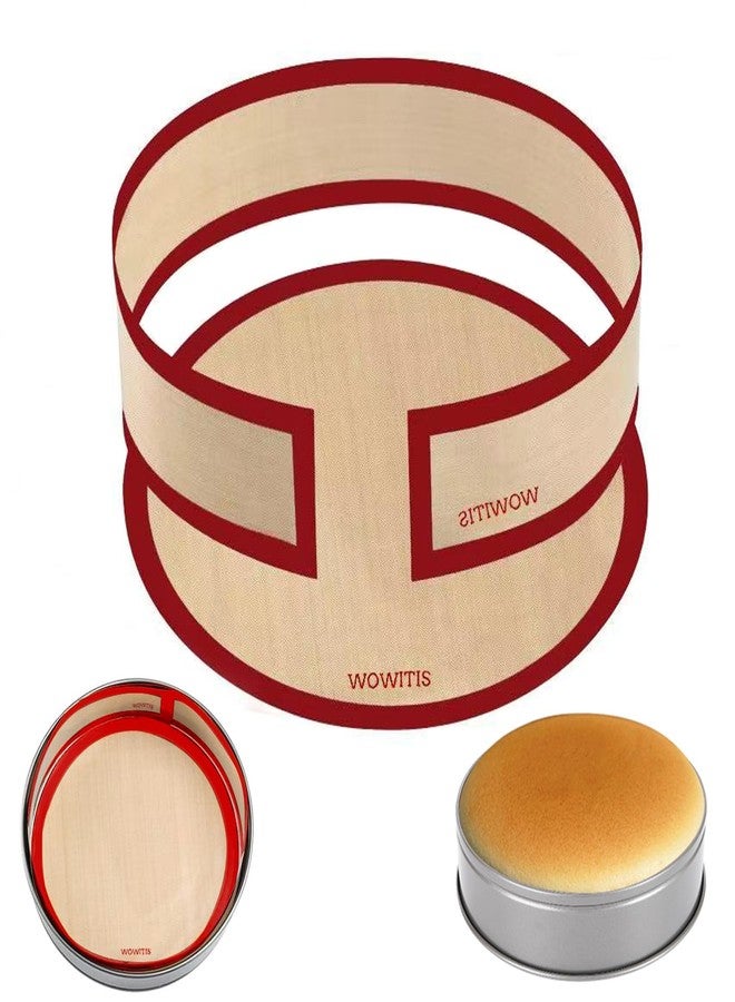 WOWITIS 2 Packs Silicone Baking Mat for Springform Pan 9",Reusable Baking Mat Prevent Cake from Sticking to Bottom & Side,Food Safe Non-Stick Silicone Mat for Baking Easy Clean Oven Baking Sheet for Cake Pan - Image 1