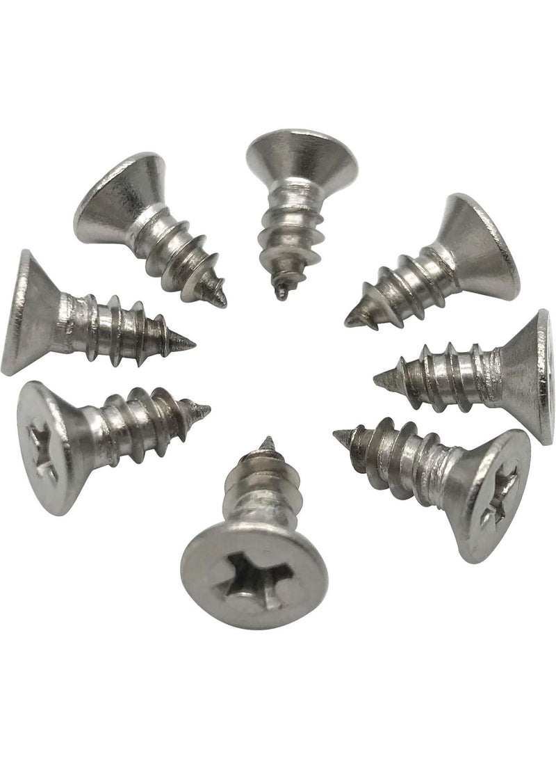 50 قطعة مسامير ملولبه TYPE AB رأس مسطح ( غاطس ) وذلك ليتساوى راس المسمار مع سطح الماده عند تثبيته بإحكام مما يوفر مظهرًا أنظف وأكثر سلاسة و لا يصبح الراس بارز المسمار يحتاج مفك على شكل صليب (+) فيليبس و لا يحتاج الى ثقب سابق حيث ان لولب المسمار دقيق و مناسب للاستخدام لقطع البلاستيك و الاكريليك و المعادن الرقيقة مصنوع من الفولاذ المقاوم للصداء و مطلي بالنيكل ليوفر مقاومة للتآكل و مقاومة ضد الصداء ويمنح المسمار مظهرًا لامعًا وجذابًا لذلك يستخدم في البيئات الخارجية او الرطبة بآمان يستخدم المسمار للتجميع انواع الاثاث من خشب او الاكريليك او بلاستيك او الصفائح المعدنية متين و قوي قطر المسمار #6 و مقاس قطر الراس 8 ملم و الطول 9 ملم - Image 2