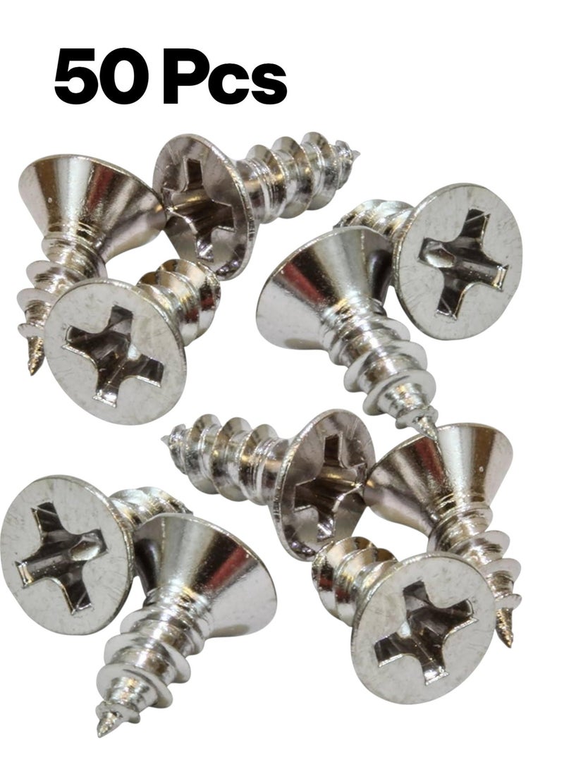 50 قطعة مسامير ملولبه TYPE AB رأس مسطح ( غاطس ) وذلك ليتساوى راس المسمار مع سطح الماده عند تثبيته بإحكام مما يوفر مظهرًا أنظف وأكثر سلاسة و لا يصبح الراس بارز المسمار يحتاج مفك على شكل صليب (+) فيليبس و لا يحتاج الى ثقب سابق حيث ان لولب المسمار دقيق و مناسب للاستخدام لقطع البلاستيك و الاكريليك و المعادن الرقيقة مصنوع من الفولاذ المقاوم للصداء و مطلي بالنيكل ليوفر مقاومة للتآكل و مقاومة ضد الصداء ويمنح المسمار مظهرًا لامعًا وجذابًا لذلك يستخدم في البيئات الخارجية او الرطبة بآمان يستخدم المسمار للتجميع انواع الاثاث من خشب او الاكريليك او بلاستيك او الصفائح المعدنية متين و قوي قطر المسمار #6 و مقاس قطر الراس 8 ملم و الطول 9 ملم - Image 1