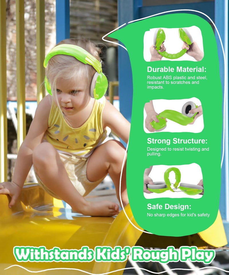 PROHEAR سماعات PROHEAR 032 2.0 لإلغاء الضوضاء للأطفال - تقليل الضوضاء بمقدار 25 ديسيبل - واقيات أذن حسية قابلة للتعديل للحفلات، الألعاب النارية، عروض الشاحنات العملاقة، المدرسة - أخضر - Image 5