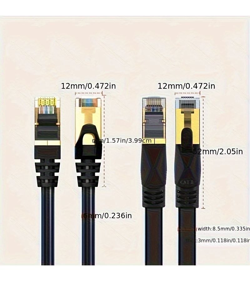 Cat 8 Ethernet Cable 19 69inch High Speed 40Gbps 2000MHz SFTP Patch Cord Heavy Duty Shielded LAN Network Cable for Indoor Outdoor Use Compatible with Routers Modems and Xbox - Image 2