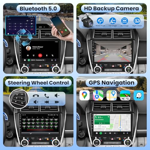 Jerqry [4-Core 64G ROM] Car Radio for Toyota Camry 2012 2013 2014: Upgrade 1280 * 800 IPS Touch Screen with Wireless Carplay Android Auto FM Bluetooth5.0 GPS 5GWiFi 1080P Backup Camera SWC - Image 2
