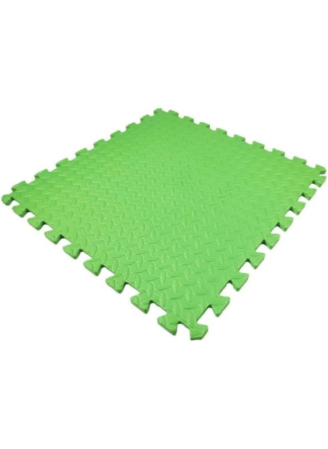 Rainbow Toys - RBW TOYS Interlock Foam Floor Mat 100cmx100cmx20mm Green/Yellow Double Color Plain Exercise Puzzle Mat for kids Activity - Image 1