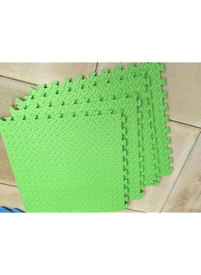 Rainbow Toys - RBW TOYS Interlock Foam Floor Mat 100cmx100cmx20mm Green/Yellow Double Color Plain Exercise Puzzle Mat for kids Activity - Image 1