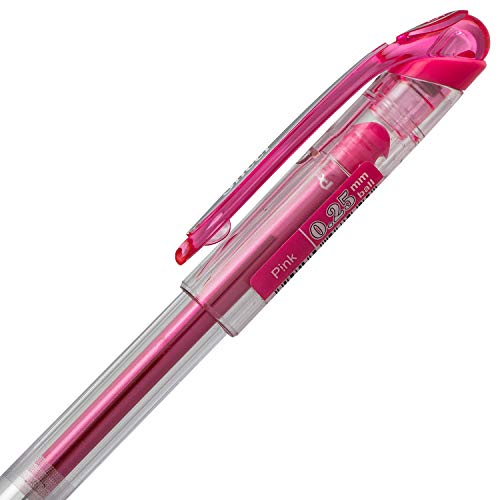 Pentel Arts Slicci 0.25 mm Extra Fine Gel Pen, Pink Ink, Box of 12 (BG202-P1) - Image 4