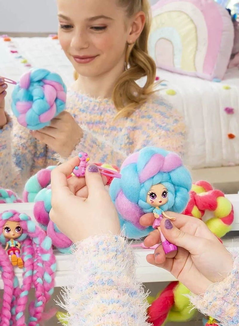 Candylocks Suger Style Doll, Cotton Candy Girl DIY Braided Doll Family Girl Doll Toy - Image 4