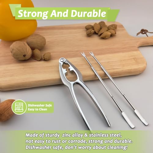 Vicsamer 9 PCS Lobster Crackers and Picks Set, Stainless Steel Crab Leg Tools, including 3 Lobster Cracker and 6 Forks, Heavy Duty Shellfish Nut Cracker Set, Seafood Tools for King Crab Legs Shellfish Claw - Image 5