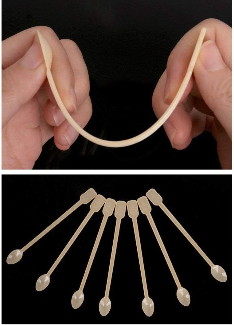 Healthcom 500 قطعة ملعقة تحريك قهوة وشاي بلاستيكية ملعقة disposable ملعقة صغيرة عصا تحريك بلاستيكية من الدرجة الغذائية قهوة تحريك ملعقة شاي ملعقة شوربة عصا كوكتيل ملعقة خلاط بيج - Image 4