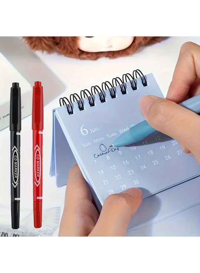 مجموعة تقويم مكتبي أرجواني مع علامات ذات طرف مزدوج أسود وأحمر - Image 5