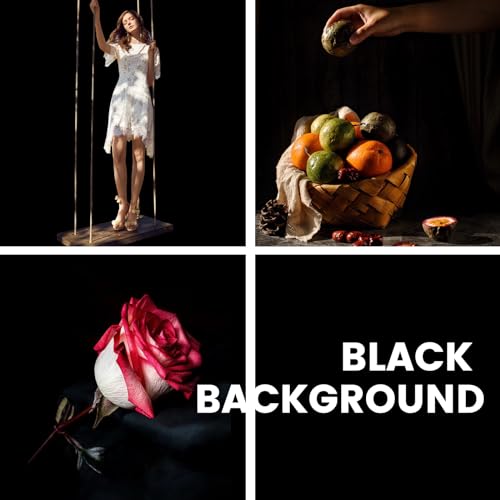 BEIYANG Black 10 x 20 Ft Large Photography Backdrop Screen, Black Non-Reflective Fabric Wrinkle Resistance Photo Background for Photoshoot, Zoom Meeting, Game Live Steaming - Image 3