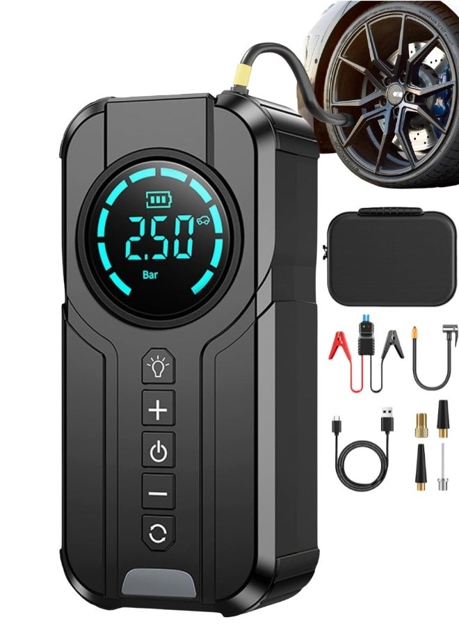 Portable Air Compressor With Emergency Vehicle Jump Starter and LED Light - Image 1