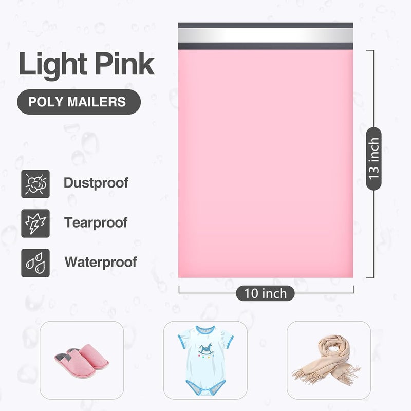 UCGOU Poly Mailers 10x13 Inch Light Pink 200 Pack Shipping Bags #4 Strong Mailing Envelopes Boutique Packaging Postal Self Seal Adhesive Waterproof and Tear Proof Small Business for Clothes Books - Image 2