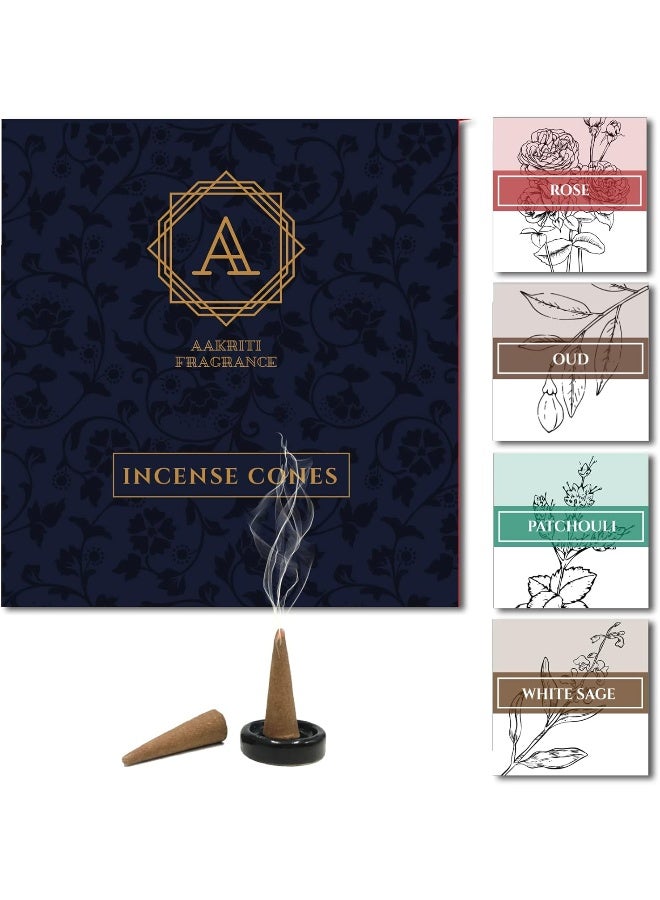 Aakriti Gallery Masala Incense Cones Natural For Meditation, Aromatherapy And Yoga - 80 Pcs (Set 3)  - Image 2