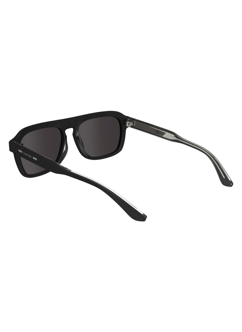CALVIN KLEIN FULL RIM ACETATE MODIFIED RECTANGLE CALVIN KLEIN SUN CK24504S  5617 (001) BLACK  - Image 5