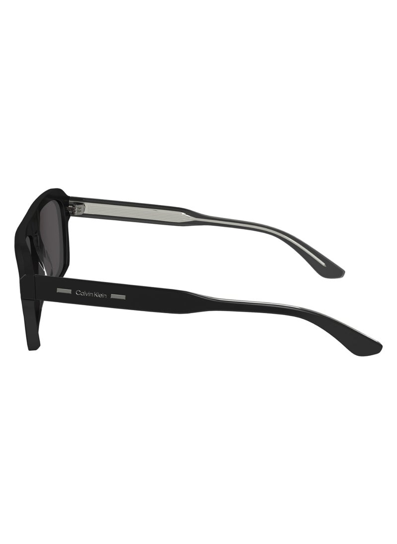 CALVIN KLEIN FULL RIM ACETATE MODIFIED RECTANGLE CALVIN KLEIN SUN CK24504S  5617 (001) BLACK  - Image 4