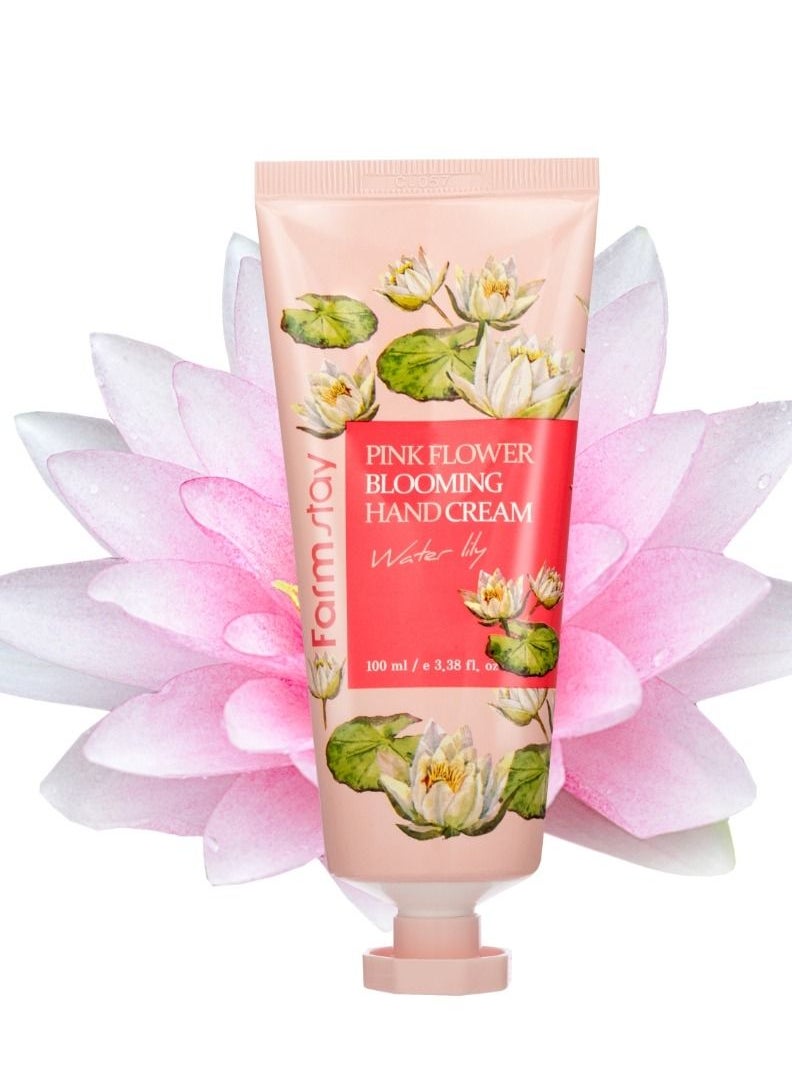 Farm Stay - Pink Flower Water Lily Hand Cream 100ml - Image 1