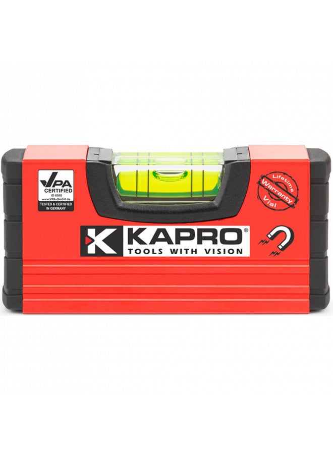 Kapro Kapro - 246 Handy Pocket Level - Magnetic - Features VPA Certified & Shock-Resistant Vial - with Rubber End Caps - Pocket-Sized and Compact - Aluminum Box Profile - 4  - Image 1