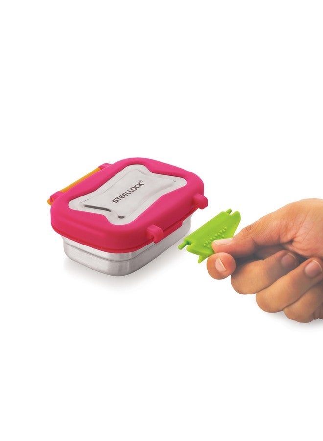 STEELLOCK Smart Stainless Steel Tiffin Lunch Box 2pc Set for Kids and Adults - Airtight Leakproof Rectangle Containers with Steel Lids - Juliet 170ml - School & Office - Image 2