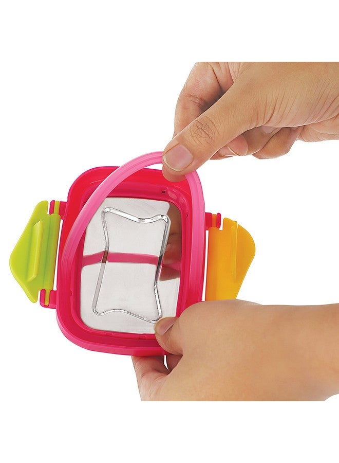 STEELLOCK Smart Stainless Steel Tiffin Lunch Box 2pc Set for Kids and Adults - Airtight Leakproof Rectangle Containers with Steel Lids - Juliet 170ml - School & Office - Image 3