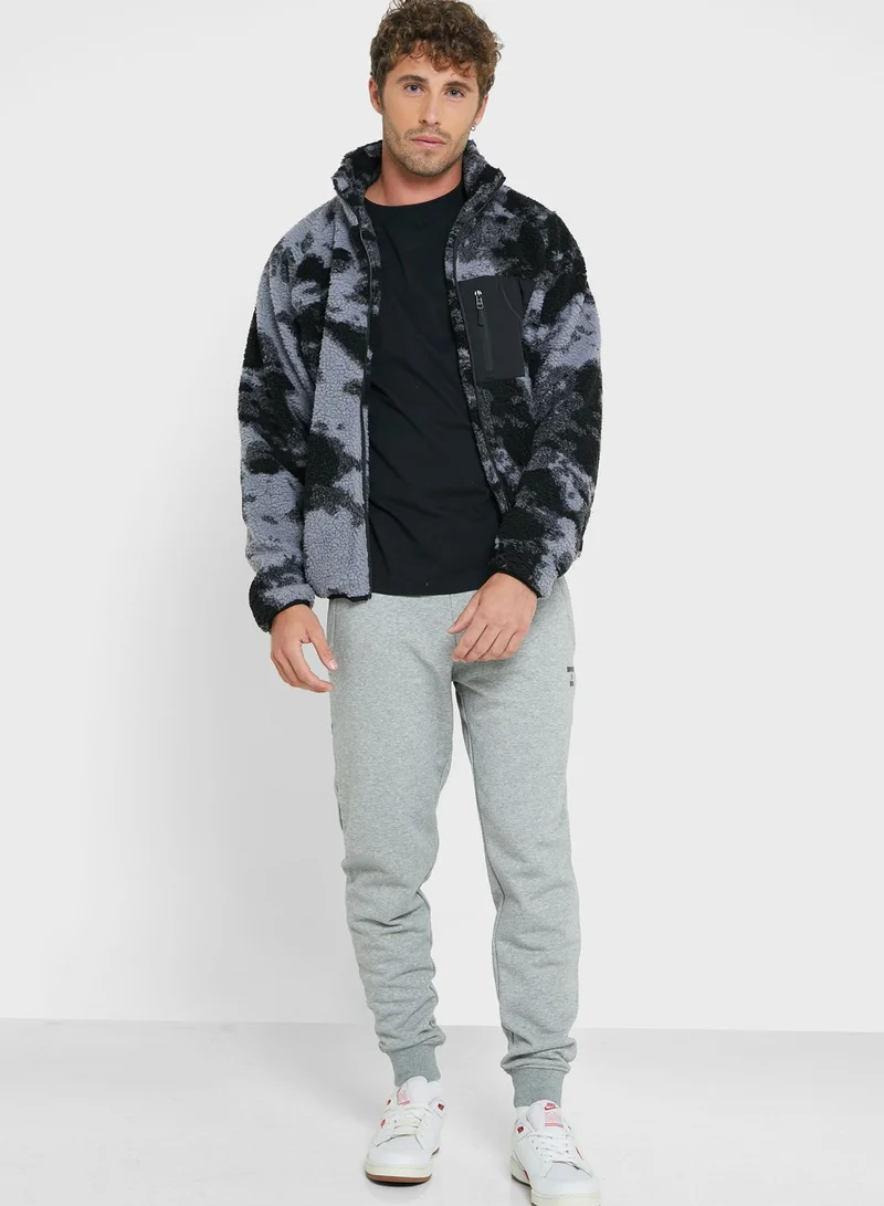 BRAVE SOUL Tie Dye Borg Jacket