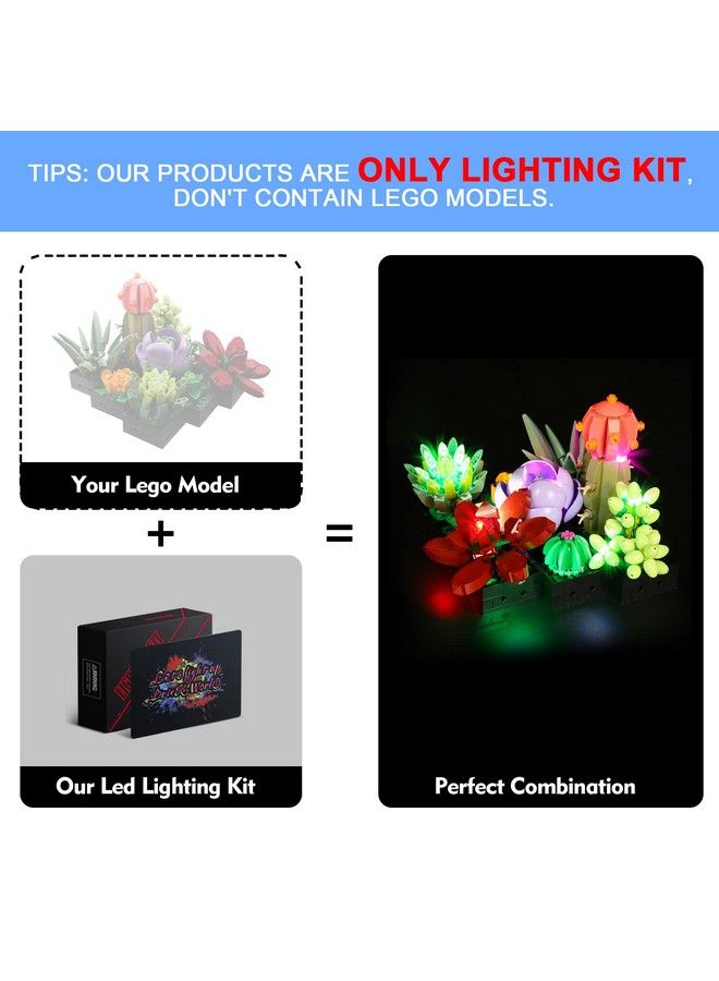 Vonado مجموعة إضاءة LED لنباتات ليغو العصارية 10309 مجموعة إضاءة متوافقة مع مجموعة بناء النباتات والزهور ليغو 10309 للبالغين والأطفال ديكور مجموعة إضاءة DIY للمنزل والمكتب (بدون نماذج ليغو) - Image 4