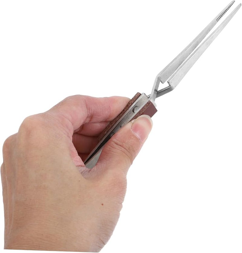 Stainless Steel Reverse Action Cross Locking Tweezers for Jewelry Electronics Lab Use - Image 3