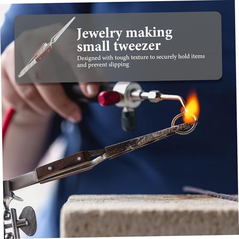 Stainless Steel Reverse Action Cross Locking Tweezers for Jewelry Electronics Lab Use - Image 4