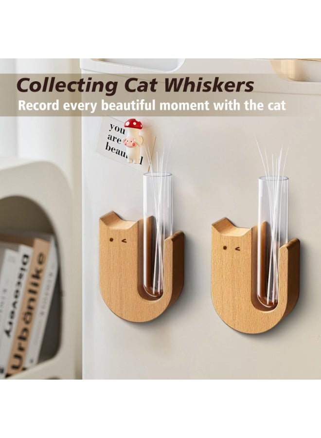 2Pcs Mini Vase Fridge Magnets Cute Cat Shape Magnetic Holder Fresh Flower Herb Makeup Brush Storage Decor - Image 5