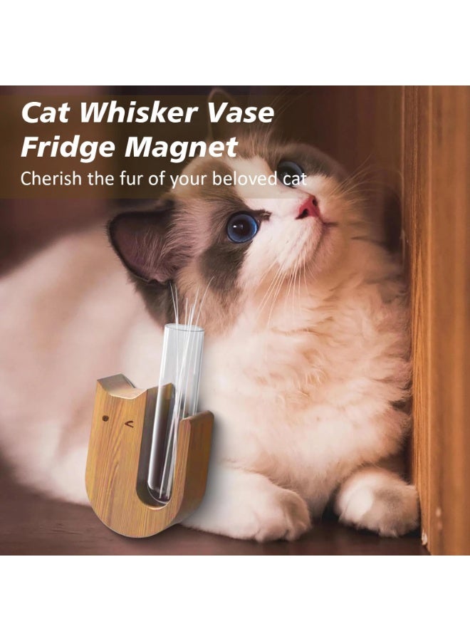 2Pcs Mini Vase Fridge Magnets Cute Cat Shape Magnetic Holder Fresh Flower Herb Makeup Brush Storage Decor - Image 4