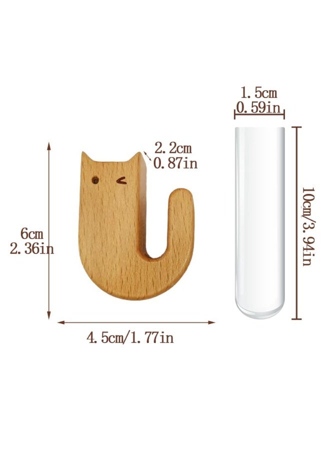 2Pcs Mini Vase Fridge Magnets Cute Cat Shape Magnetic Holder Fresh Flower Herb Makeup Brush Storage Decor - Image 3