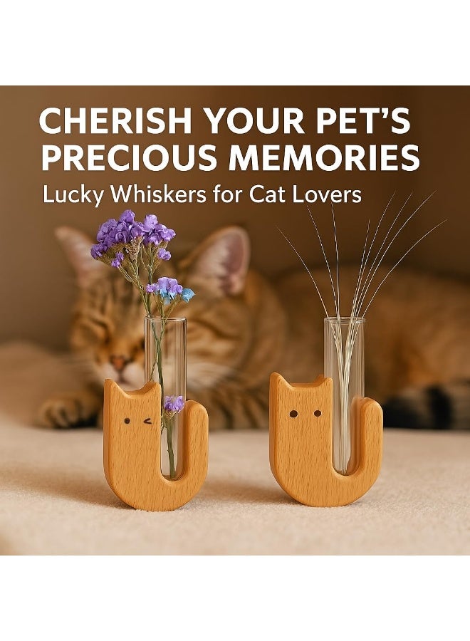 2Pcs Mini Vase Fridge Magnets Cute Cat Shape Magnetic Holder Fresh Flower Herb Makeup Brush Storage Decor - Image 2