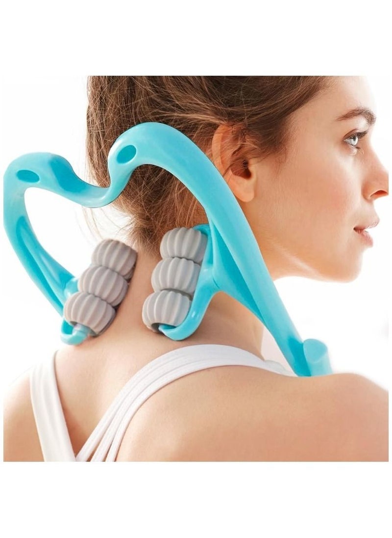Loquat Neck massager neck roller Neck and Shoulder Handheld Massager with 6 Balls Massage Point Neck Pain Relief Massager for Deep Tissue in Neck Back Shoulder Waist and Legs - Image 2