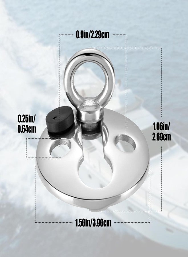 SYWAN Boat Fender Lock of 6 Pack, Quick Release Fenders 316 Stainless Steel Boat Clips Boat Holder Boat Fender Hangers for Pontoon Boat, 3/8" Eye x 1-1/2" OD Flange - Image 3