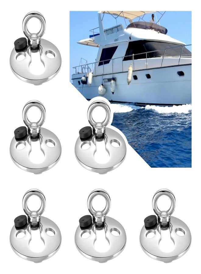 SYWAN Boat Fender Lock of 6 Pack, Quick Release Fenders 316 Stainless Steel Boat Clips Boat Holder Boat Fender Hangers for Pontoon Boat, 3/8" Eye x 1-1/2" OD Flange - Image 1