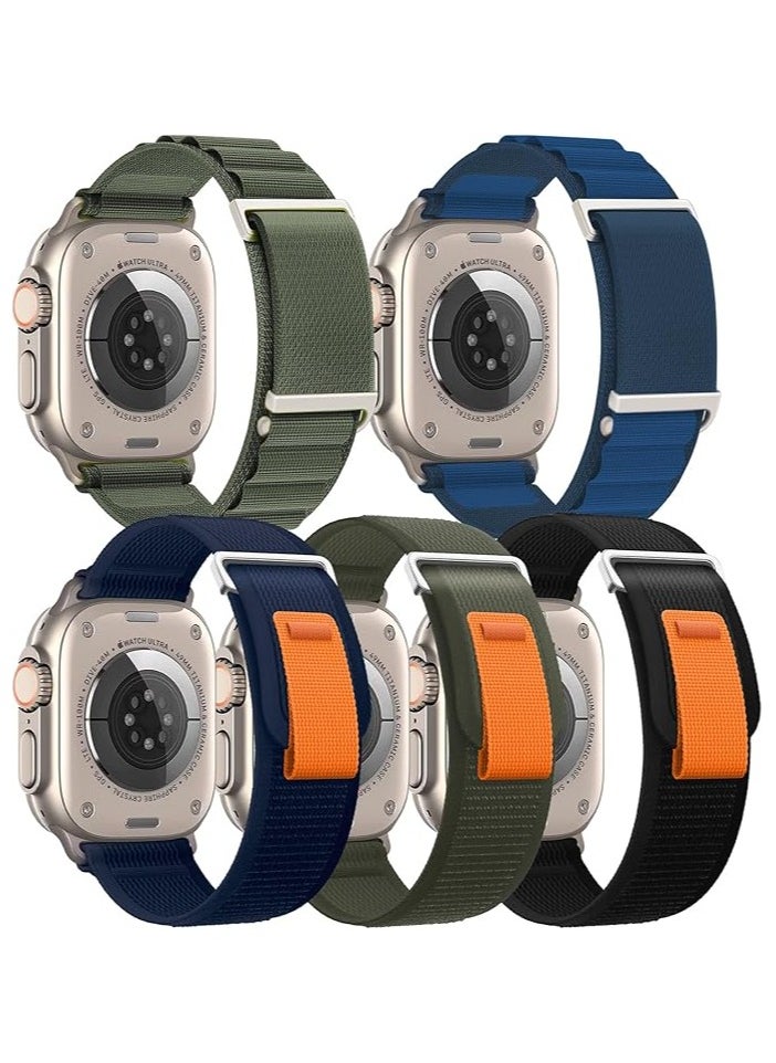 FARROBIZZ 10 Pack/5 Pack FARROBIZZ  Alpine Loop Trail Loop Sport Loop Compatible with Apple Watch Band Ultra 2 49mm 45mm 44mm 42mm 41mm 40mm 38mm Women Men,Adjustable Titanium Hook Pull Tab Hook Loop Fastener Nylon  - Image 1