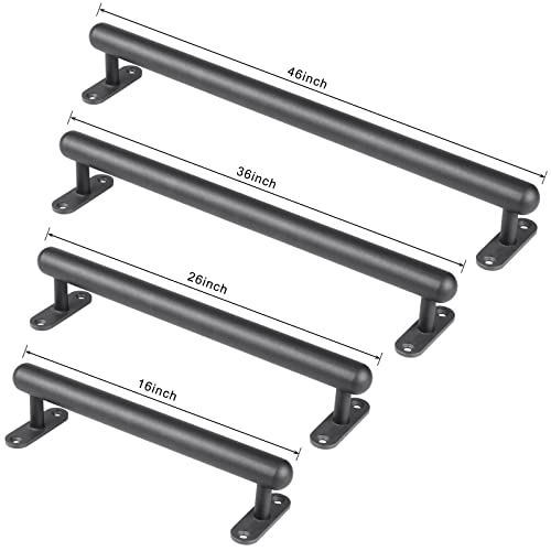 Dolibest 16 Inch Wall Mount Metal Handrail, Staircase Step Handrail, Non-Slip Safety Grab Handle, Barrier-Free Staircase Grab Bar for Elderly, Indoor & Outdoor Use, 1.3 Inch Round (Black) - Image 2