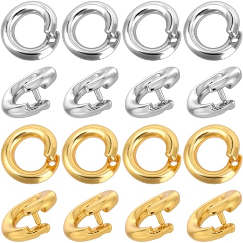 Winsyison 20pcs Split Open End Jump Ring 18K Gold Silver Plated Locking Circle Clasp Ring ID 3mm Connector Accessories for Earrings Bracelets Necklaces DIY Crafts Jewelry Making - Image 1