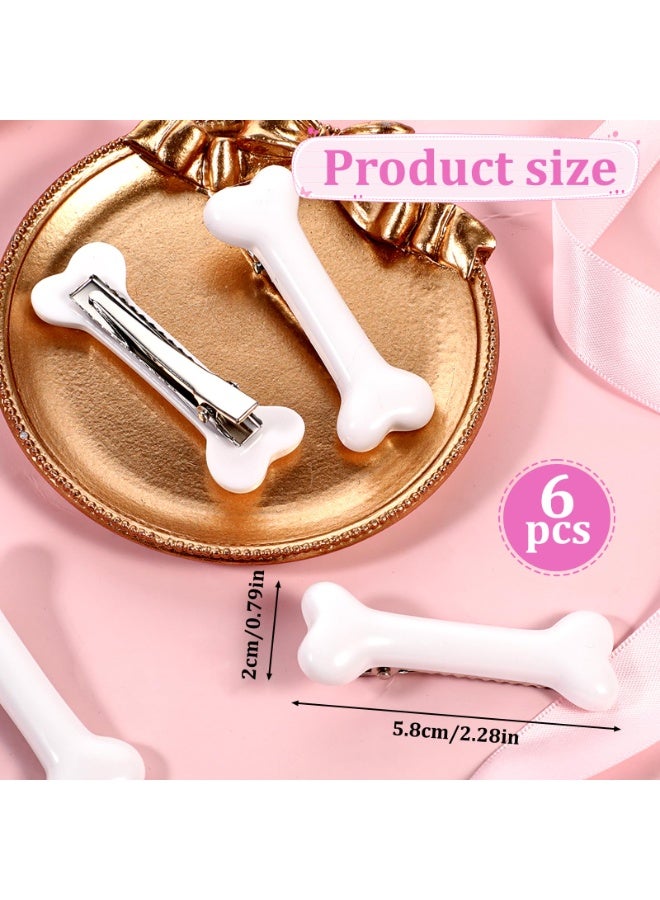 6 Pcs Bone Hair Clip, White Bones Hairpins Skull Skeleton HairPins for Women Girls White Dog Bone Clips Cosplay Costume Decorative Hair Pins Accessories, Daily Wear - Image 3