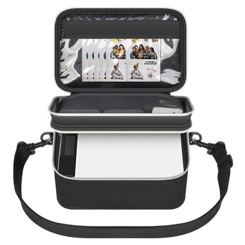 SAIKA Storage Case Compatible with Liene PixCut S1 Color Photo Sticker Printer, Bag Box for Die Cutting Machine,Holder Oragnizer for Thermal Printer，All-in-One Protector Black(Case Only) - Image 1