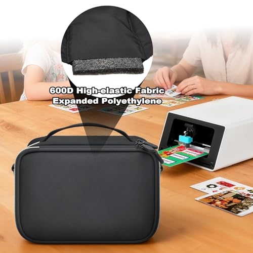 SAIKA Storage Case Compatible with Liene PixCut S1 Color Photo Sticker Printer, Bag Box for Die Cutting Machine,Holder Oragnizer for Thermal Printer，All-in-One Protector Black(Case Only) - Image 5