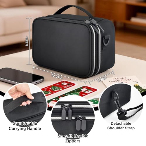 SAIKA Storage Case Compatible with Liene PixCut S1 Color Photo Sticker Printer, Bag Box for Die Cutting Machine,Holder Oragnizer for Thermal Printer，All-in-One Protector Black(Case Only) - Image 4