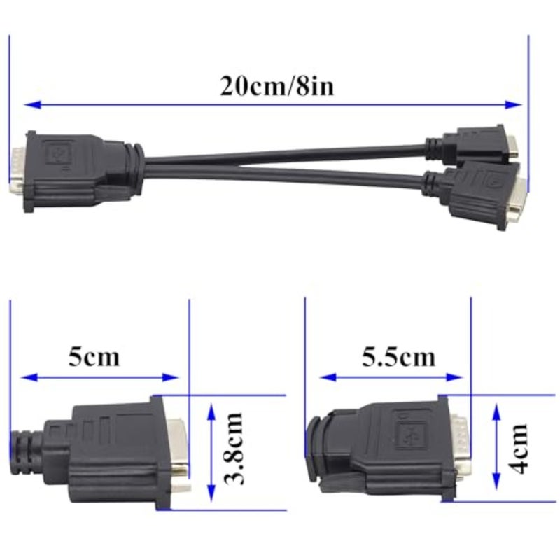 موصل كابل مقسم DMS-59 إلى 2 DVI 24+1 لإعدادات الشاشة المزدوجة أو كمحول DVI Y سلك دونجل - 10 بوصة - Image 4