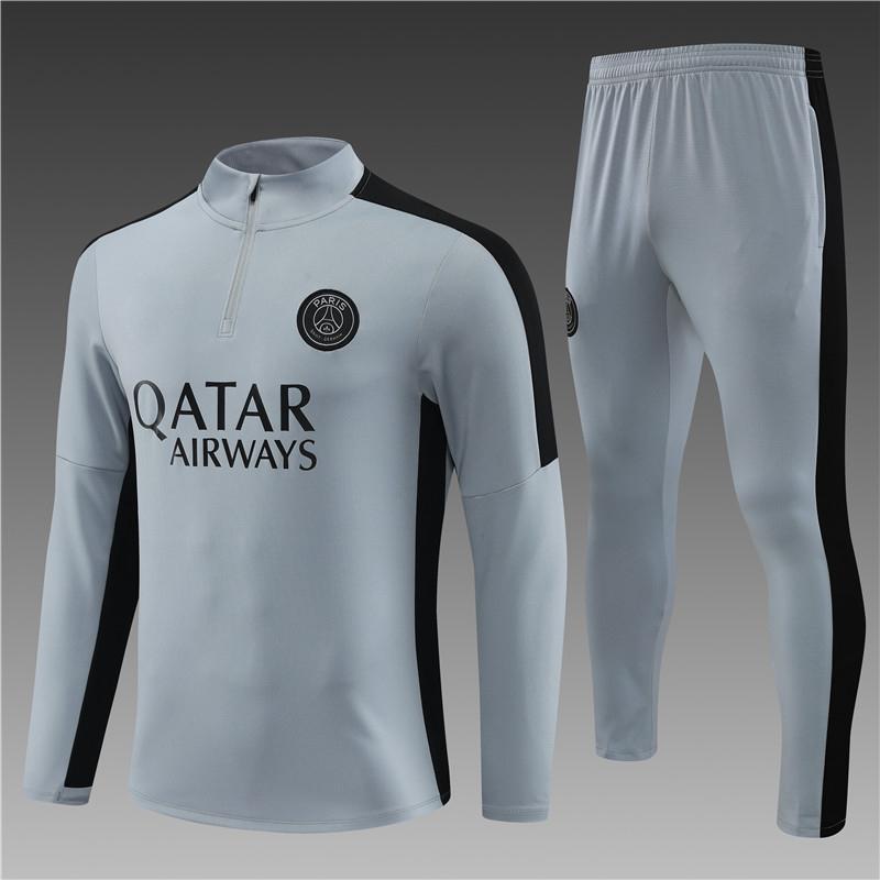 23-24-25 Paris Series Winter Long-Sleeved Half-Pull Pre-Match Training Suit Adult Children'S Jersey Same Style Football Suit - Image 1