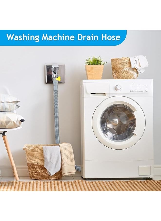 Washing Machine Drain Hos 2M Universal Drain Hose Extension Pipe Kit Flexible Portable Discharge Washer Hoses Easy To Install Washer Hoses With 1 Adapter 1 U Bend Bracket 2 Hose Clip