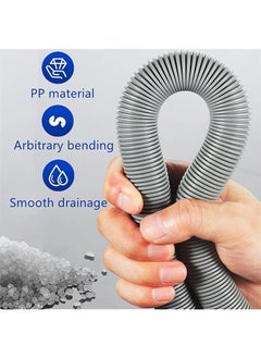 Bolivia's Washing Machine Drain Hos 2M Universal Drain Hose Extension Pipe Kit Flexible Portable Discharge Washer Hoses Easy To Install Washer Hoses With 1 Adapter 1 U Bend Bracket 2 Hose Clip  - Image 3